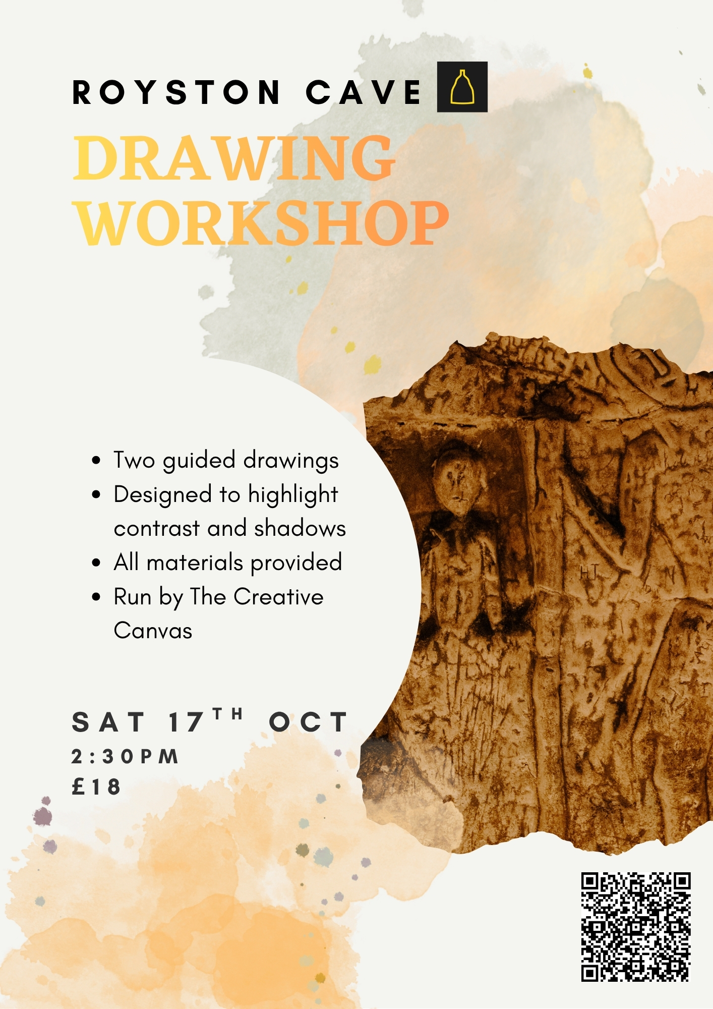 Drawing in Royston Cave | &pound;18 | Royston Cave, Melbourn St, Royston, SG8 7BZ