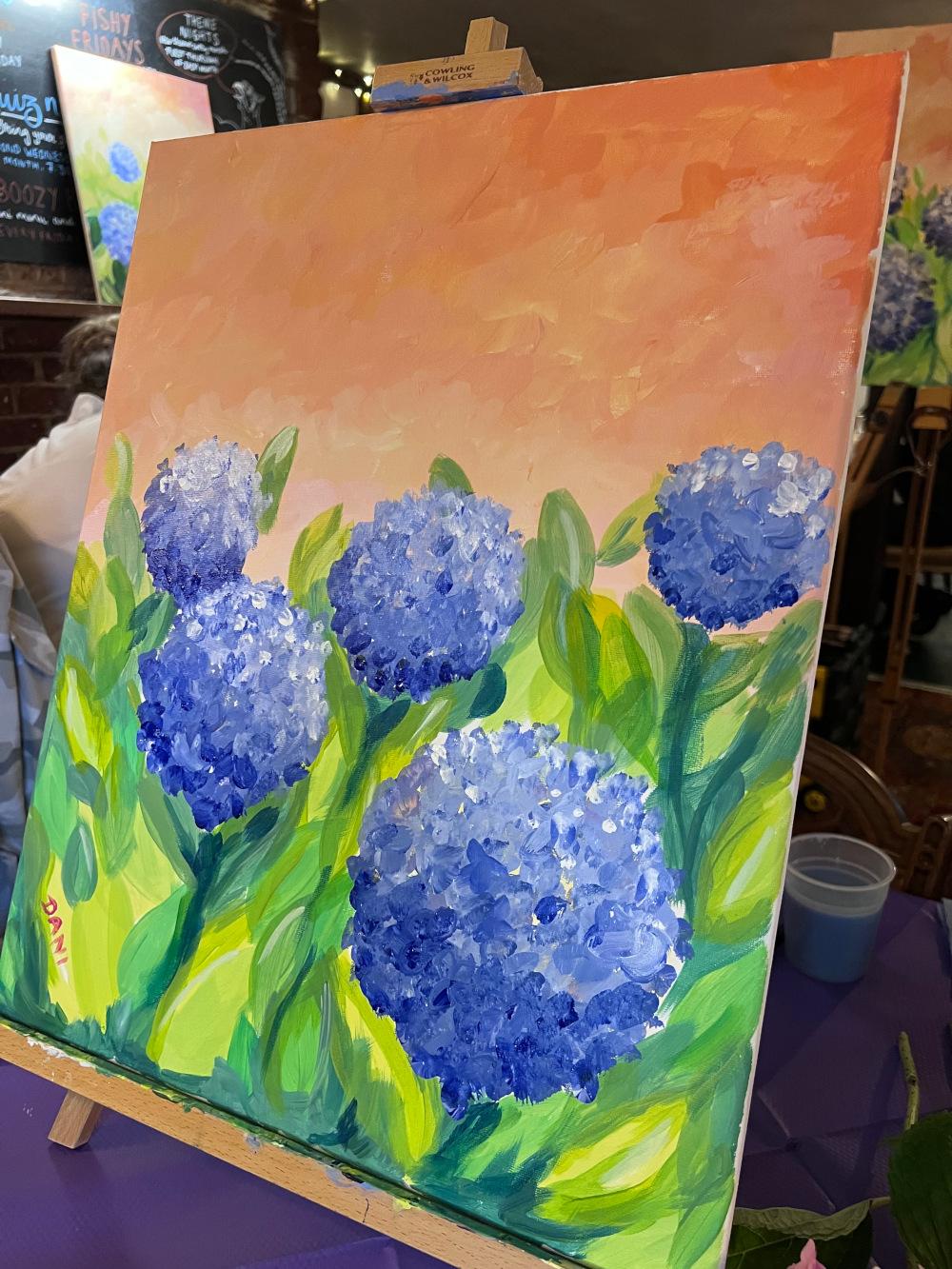Hydrangea Paint and Sip Night, The Pheasant  - Paint and Sip Nights -  The Creative Canvas