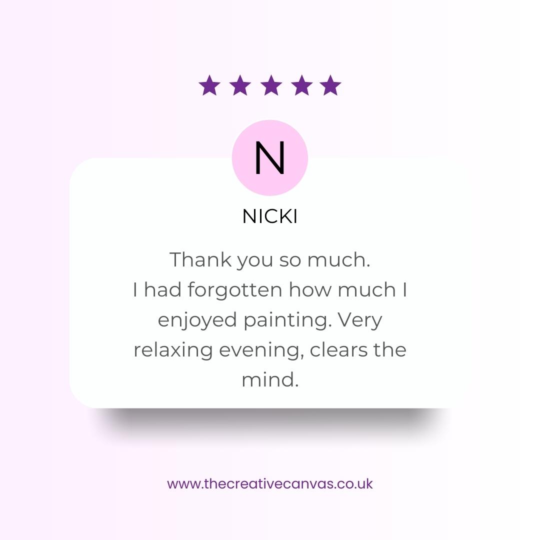 Reviews - The Creative Canvas -  ART WORKSHOPS